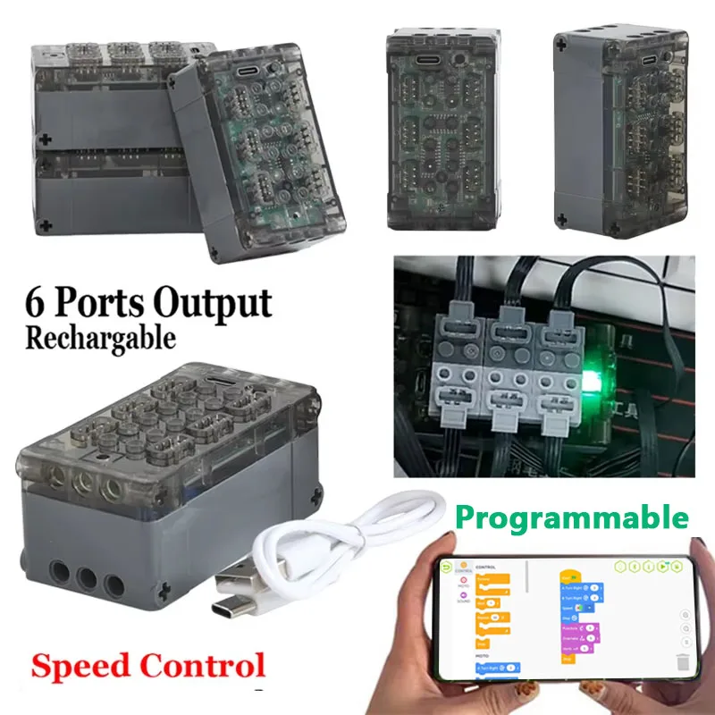 

НОВАЯ функция питания электроники SmartBrick Motors Дистанционное приложение Линейное управление скоростью 6-канальный интерфейс PF Sbrick Building Block Part