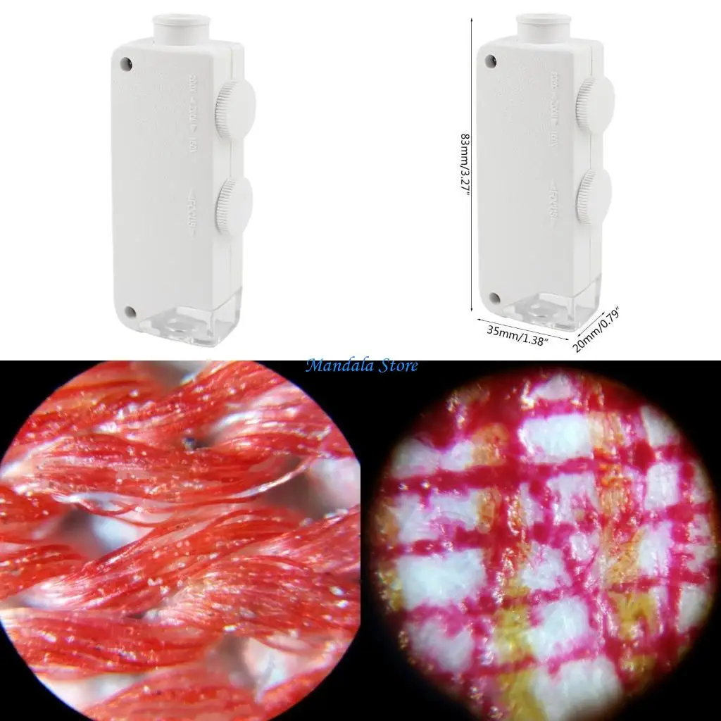 

U2JC LED Microscope with Modern Design Lighted Pocket Microscope Magnifier 160-200X Adjustment Total Track 80mm