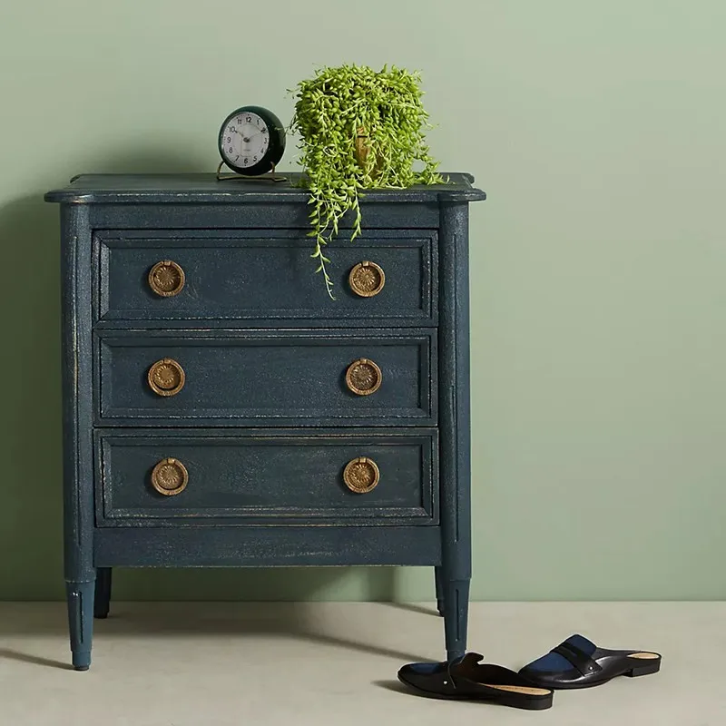 Antique Style Solid Wood Bedroom Bedside Table with 3 Drawers Contemporary Design Eco-Friendly & Durable for Home Use