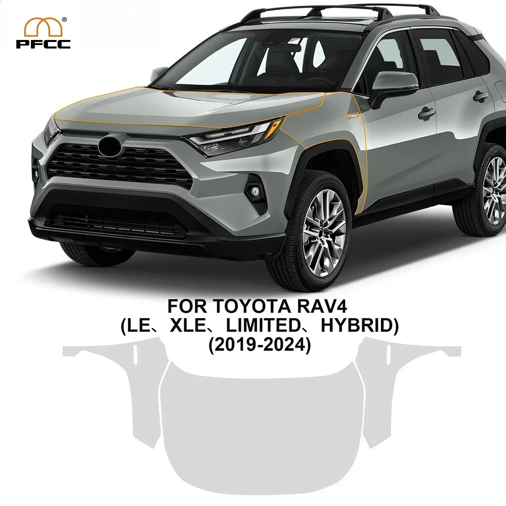 

Предварительно нарезанная защитная пленка PPF для Toyota RAV4 2019-2025 из ТПУ: прозрачная, невидимая, самовосстанавливающаяся, устойчивая к царапинам, для защиты кузова автомобиля
