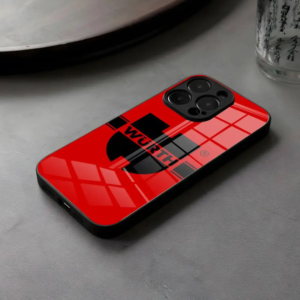 Ger Wurth Phone Case Glass For IPhone 16 15 14 Pro Max 13 12 Mini 11 X XS XR 8 Plus For Samsung S Wave 25 24 23 22 Cover