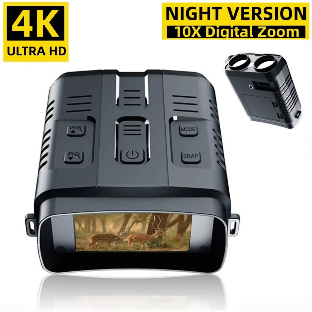 4K Night Vision Binoculars Device 10x Digital 800m Full Dark 8W Infrared WiFi Telescope Goggles For Camping Hunting Video Record