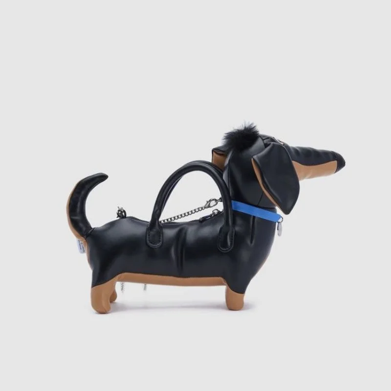 Cute Dachshund Dog Shape Handbag Women Cartoon Dog Purses Girl pet Party Leather Crossbody Bags female tote Chain shoulder bag