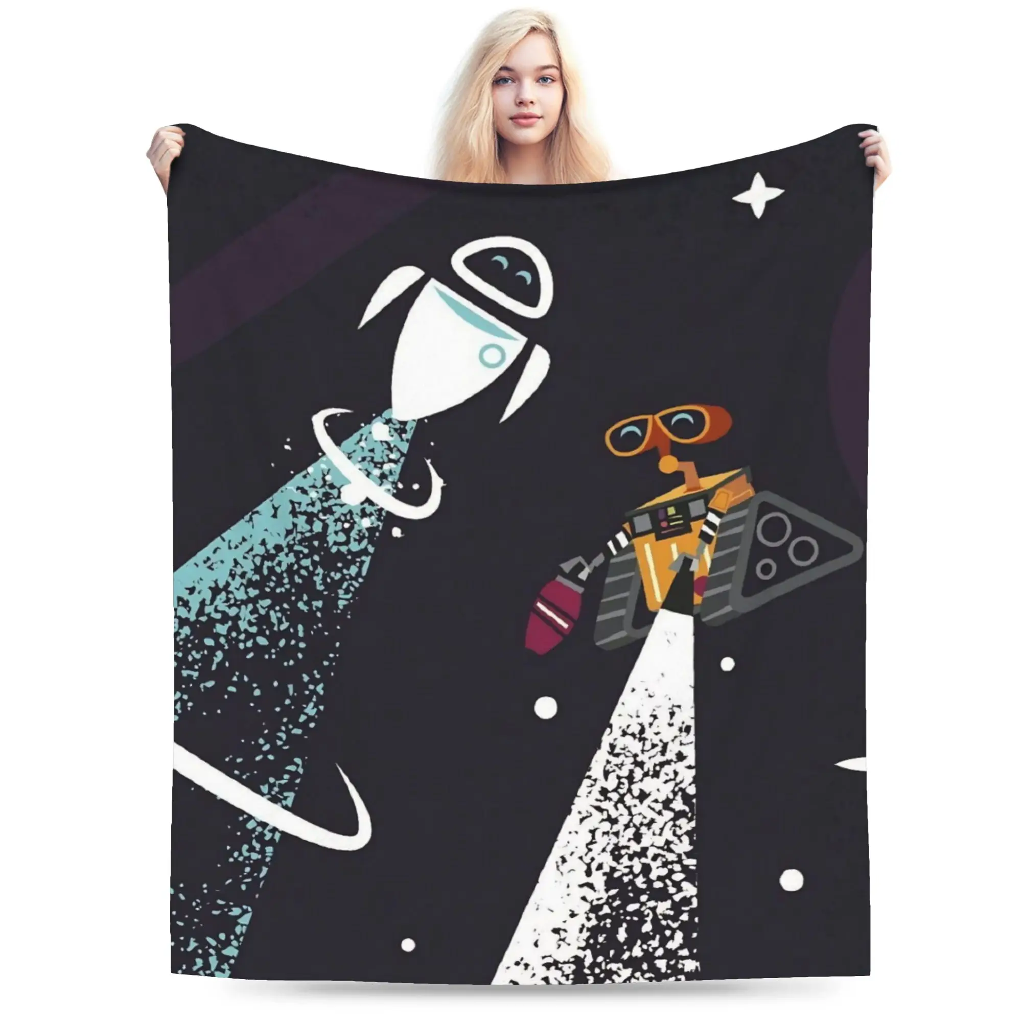 

WALL E Blankets Flannel Textile Decor Breathable Super Warm Throw Blankets for Sofa Bedroom Quilt