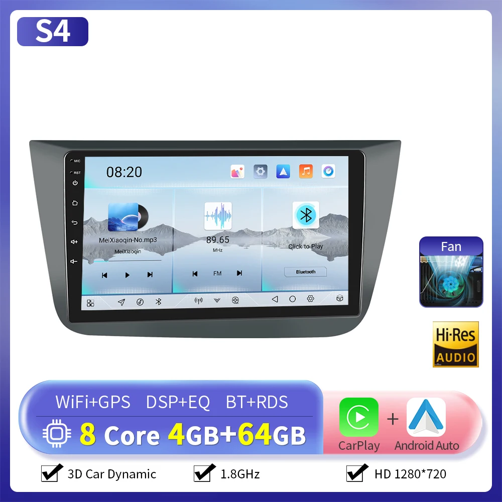 Camecho 6 + 128G 8Core Draadloze CarPlay Andorid Auto Radio Voor SEAT ALTEA 2004-2016 (LHD) GPS Stereo 4G WiFi Multimedia Speler