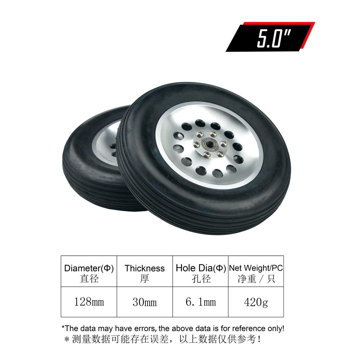 1 Paar Hoge Kwaliteit Rubberen Wiel Band W/Aluminium Hub 1.75 "/2.5"/ 3 "/3.5"/4 "/4.5"/5 ''Inch voor RC Vliegtuig Model Jet