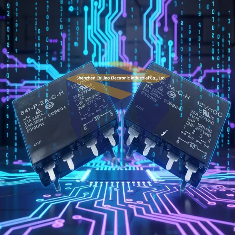 1pcs 841-S-2A-C 24VDC 841-P-2A-C-H 12VDC 24VDC 6pin 2-Group normally open 25A 250VAC relay