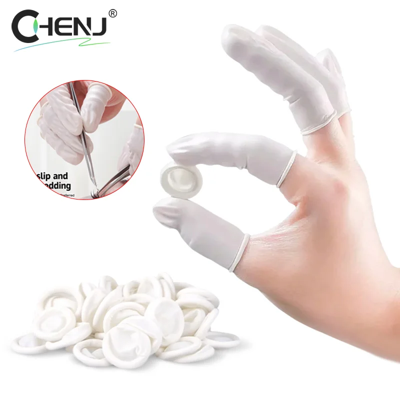 

200Pcs/bag Disposable Latex Rubber Finger Cots Fingertips Protector Gloves Finger Covers Nail Practice Hand Protector Cots