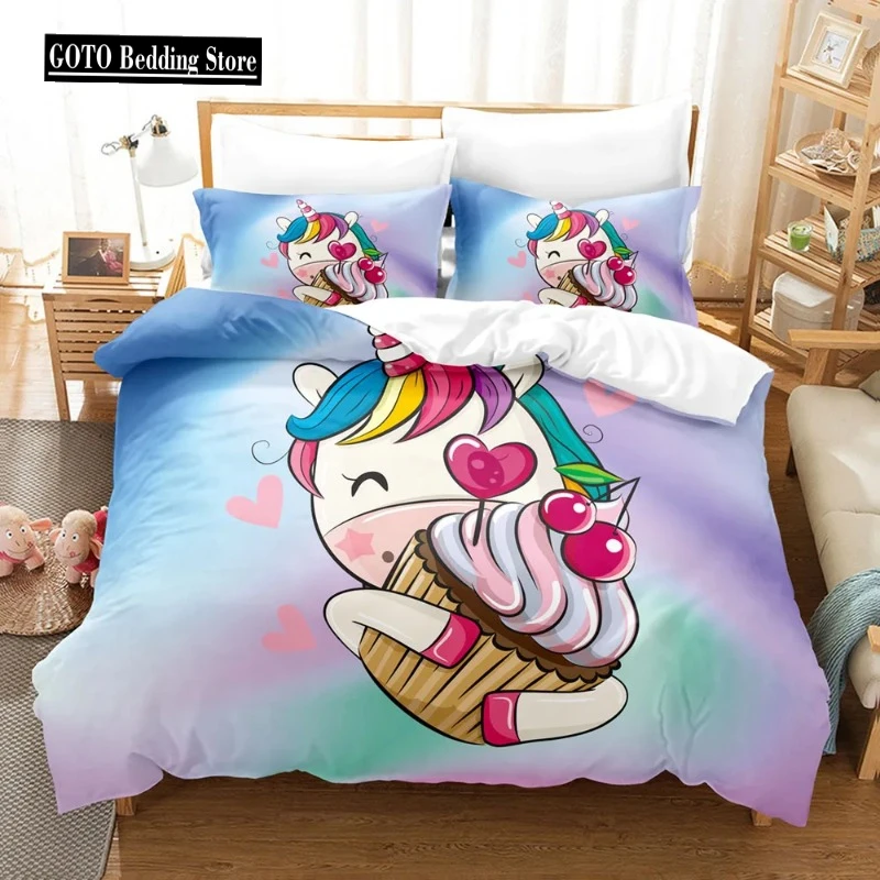 

Cute Dream Unicorn Bedding Set Adults Children Winter Duvet Cover Sets Kids,twin Full Bedroom Set Home Textile Housse De Couette