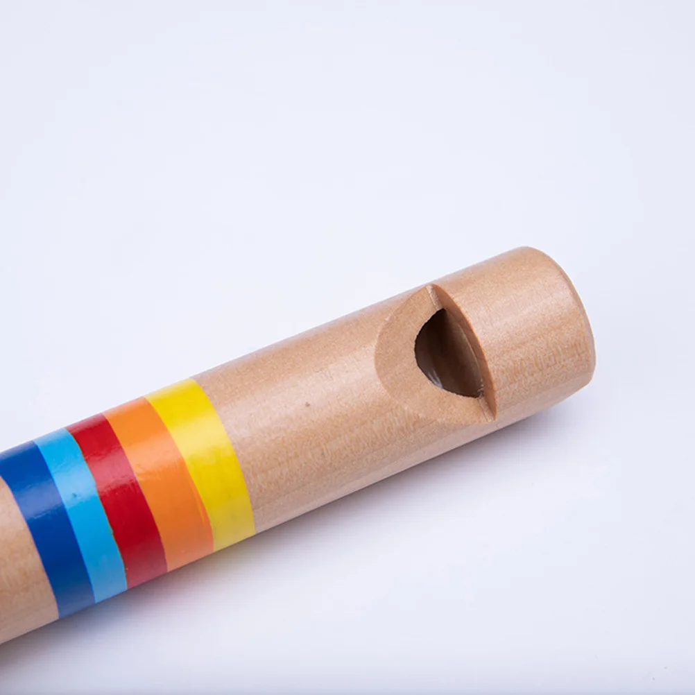 

Pull-Push Wooden Flute Whistle Flute Educational Learning Musical Instrument For Kids Bright Color Safe Wood Music Tool
