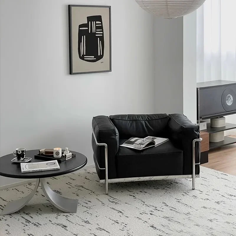 

Bauhaus LC3 Lederen Enkele Bank Kleine Woonkamer Casual Down Italiaanse Minimalistische Dubbele Rechte Rij Fauteuil Meubilair