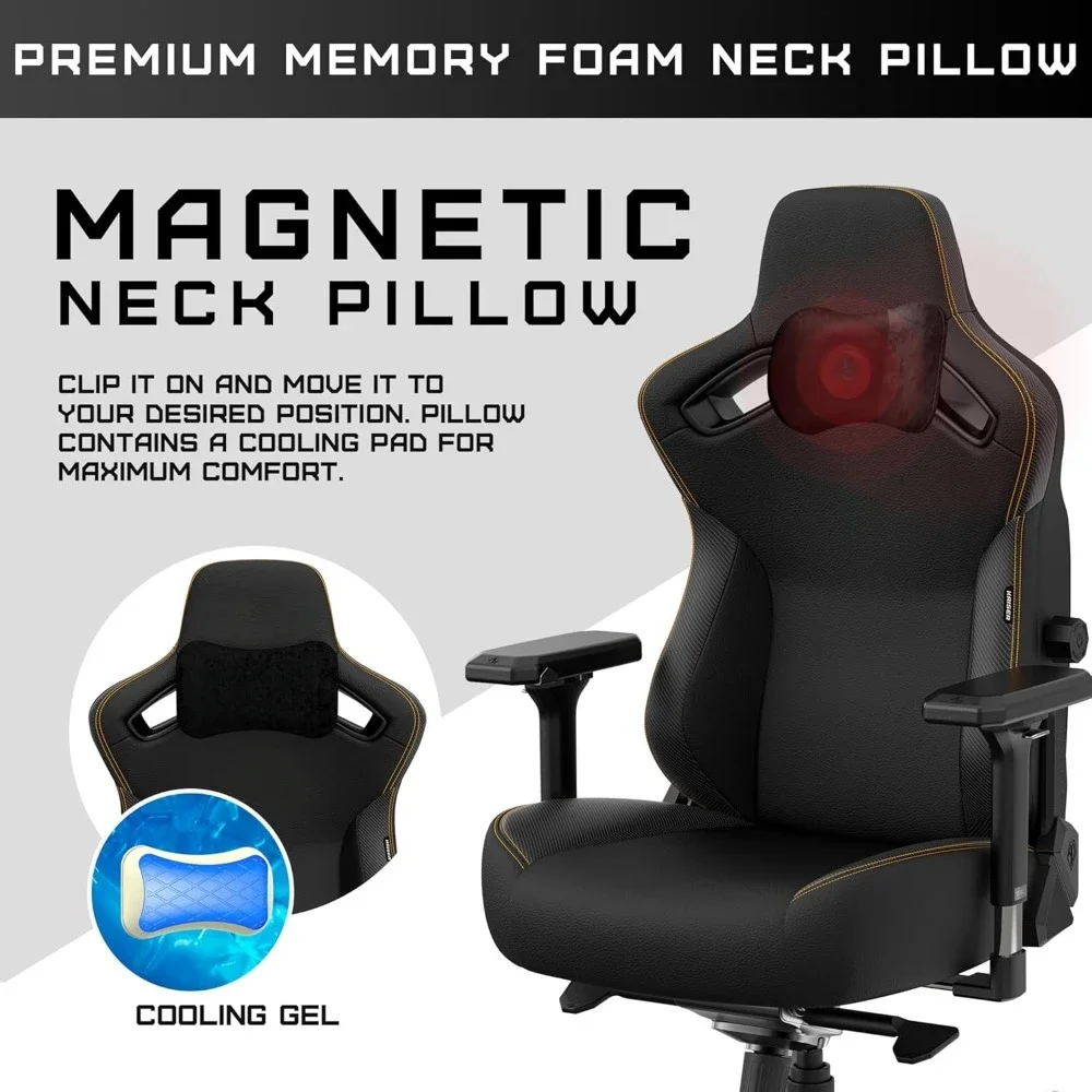 Gaming Chair - Ergonomic Leather Computer Chairs with 5D Armrest and Lumbar Support - Heavy Duty Computer Office Gaming Chair