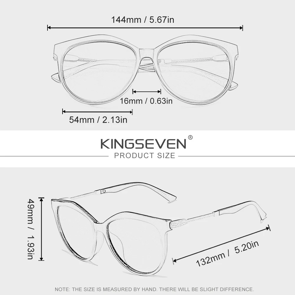 KINGSEVEN Fashion Women Prescription Sunglasses Myopia Hyperopia Progressive Ladies Eyewear Cat Eye Round Optical Lens Glasses