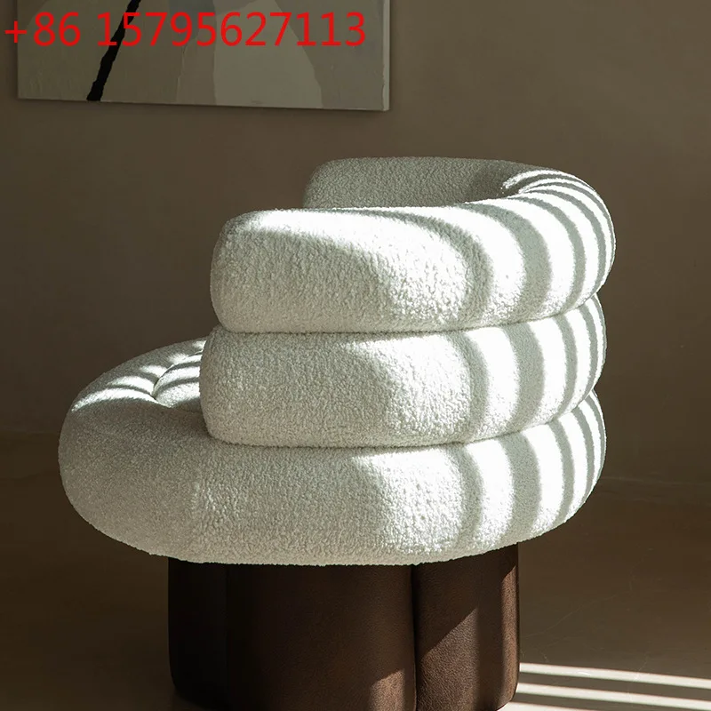 

Диван-кресло из овечьей шерсти, однотонный, простой, современный, дизайнерский.