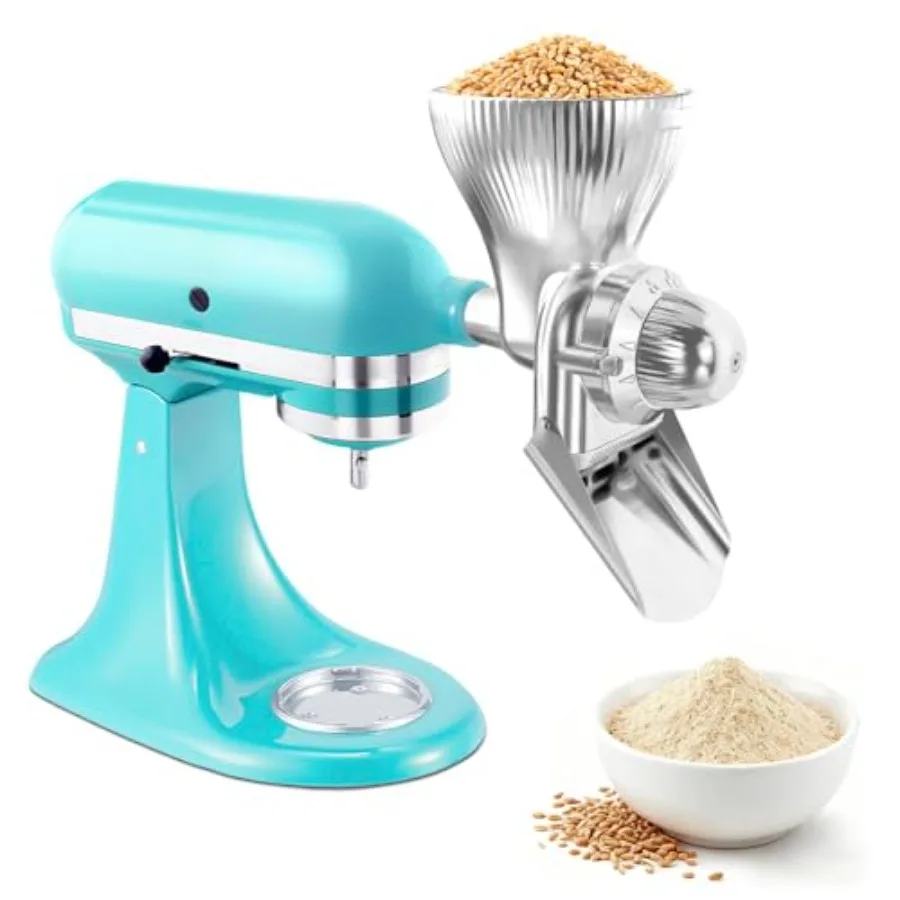

Grain Mill Attachment for KitchenAid Stand With 12 Grind Level Kitchen Aid Mixer Attachments Wheat Grinder Fit for Wheat Corn O