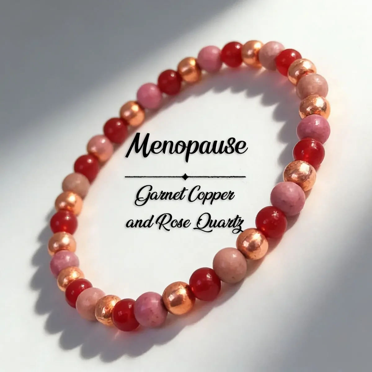 1pc Natural rose pyroxene garnet bead bracelet, helps maintain emotional balance, suitable for both men and women to wear daily