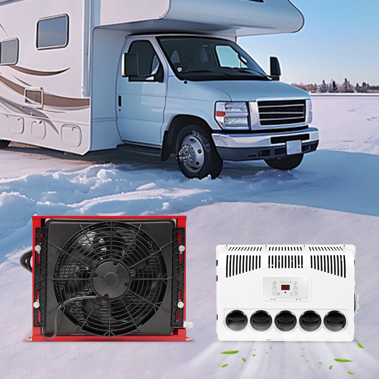 12V 11000 BTU トラックキャブエアコン スプリットエアコン リモコン付き セミトラック、バス、RV、キャラバン用