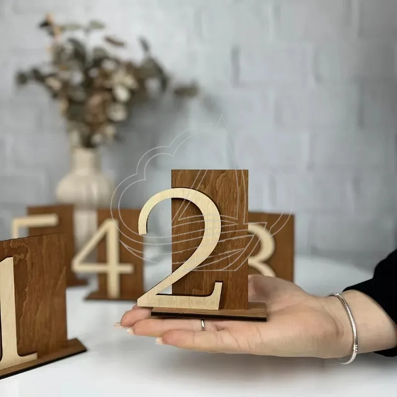 

Creative Wooden Wedding Table Numbers 1-20 Wood Calendar Date Ornaments for Party Decoration