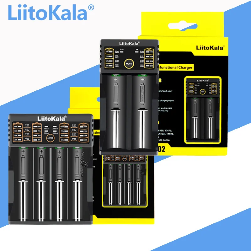 LiitoKala Lii-S12 Lii-S8 Lii-M4 Lii-202 Lii-402 Lii-PD4 Lii-PD2 3.7V 18650 21700 18350 26650 14500 16340 battery smart charger