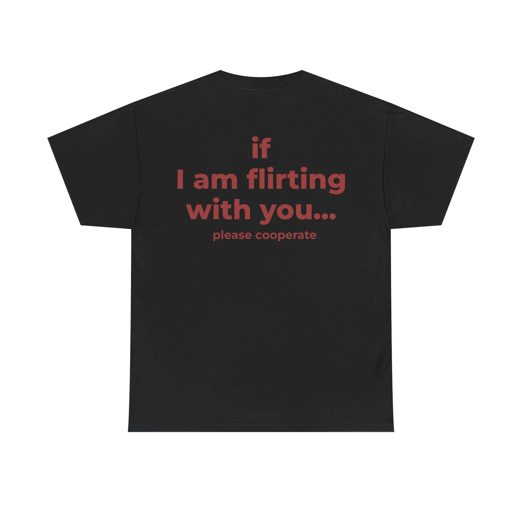 Si je flirt avec vous s'il vous plaît coopère lettre imprimée drôle à la mode créativité T-Shirt femmes à manches courtes été
