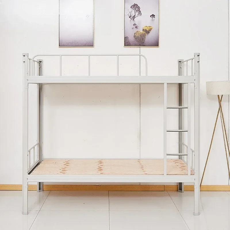 Upper and lower bunk high and low iron frame bed staff student dormitory apartment bed sheet layer double wrought iron upper