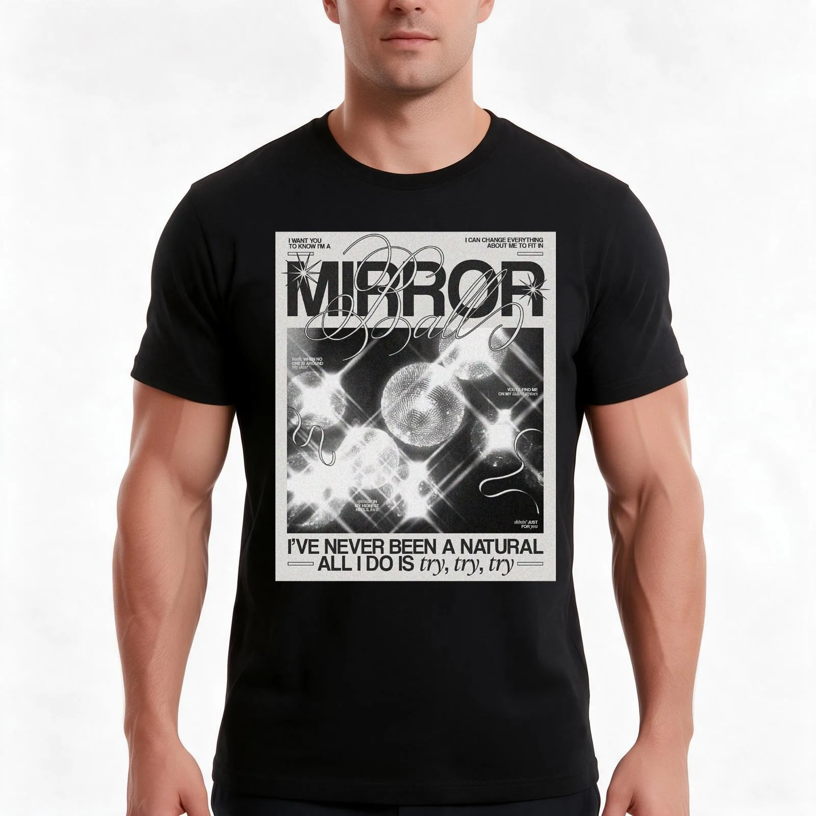 Mirrorball - Swift Album T-Shirt Summer Casual Cotton Tee Oversized Streetwear Tops Vintage Graphic Print Unisex Men Women