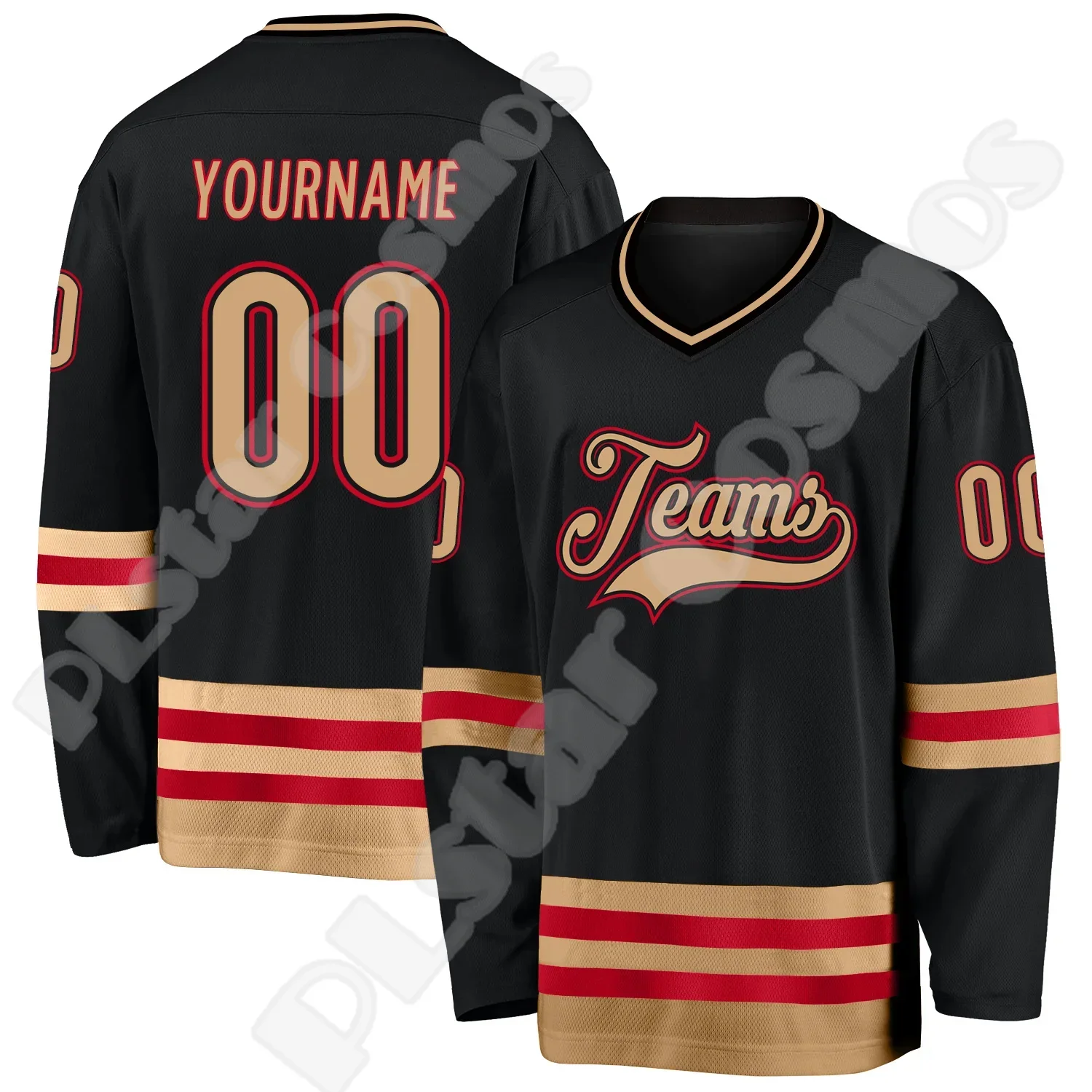 Drop Shipping Hockey Jersey Custom Name Team Logo Number Colorful Pullover Long Sleeves 3DPrint Harajuku Casual Sweatshirts XA9