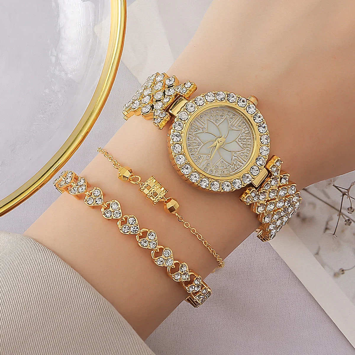 3pcs/set Gypsophila Watch + Bracelet