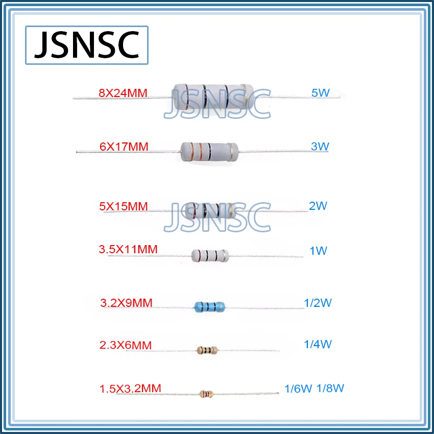 JSNSC 500PCS 5% 1/2W 390R 430R 470R 510R 560R 620R 680R 750R 820R 910R 1K 2K 3K 10K 12K 15K 18K 20K OHM carbon film DIP resistor