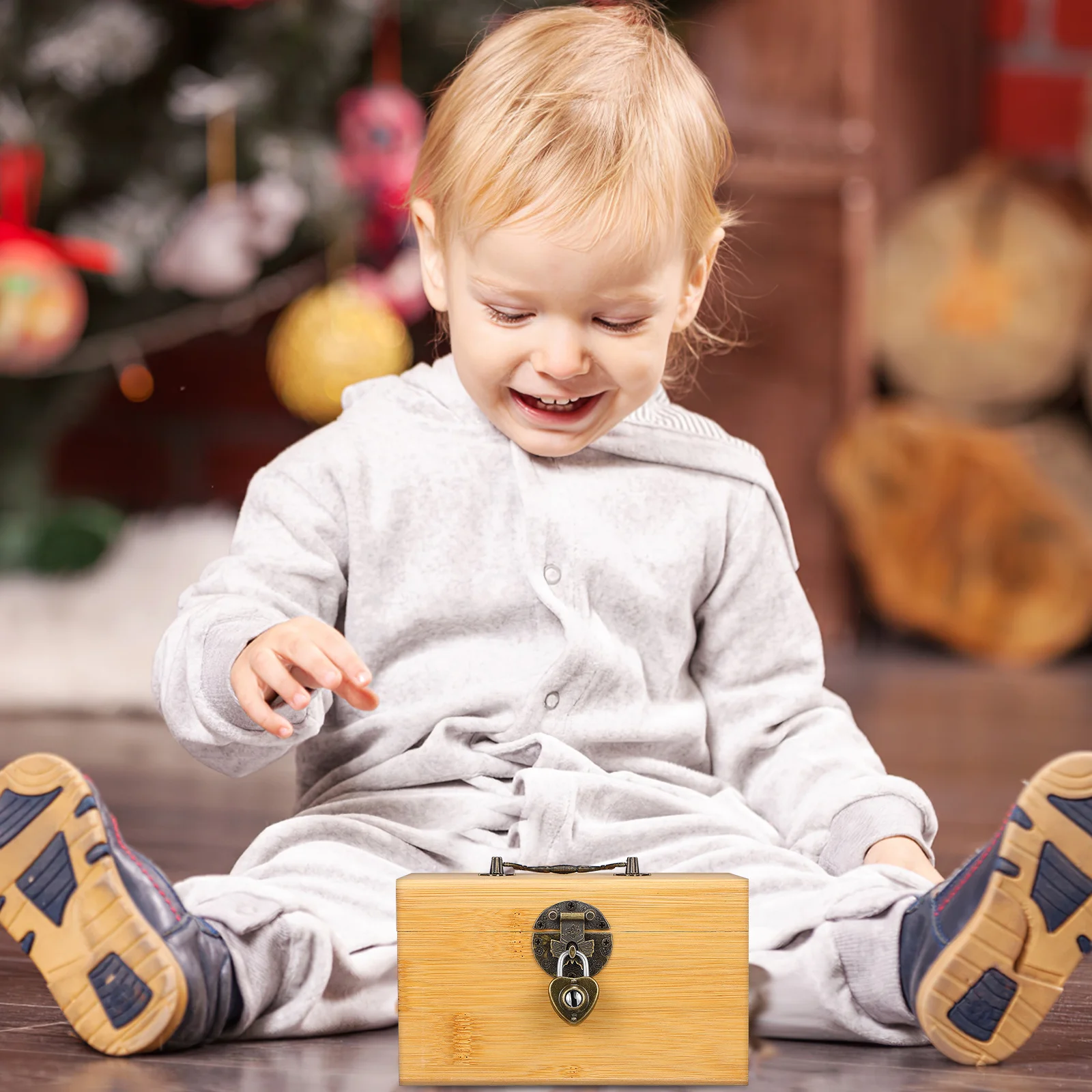 صندوق الكنز الخشبي خمر حصالة على شكل حيوان مع قفل القلب عملة جامع المنظم صندوق تخزين الكنز الصغيرة للهدايا