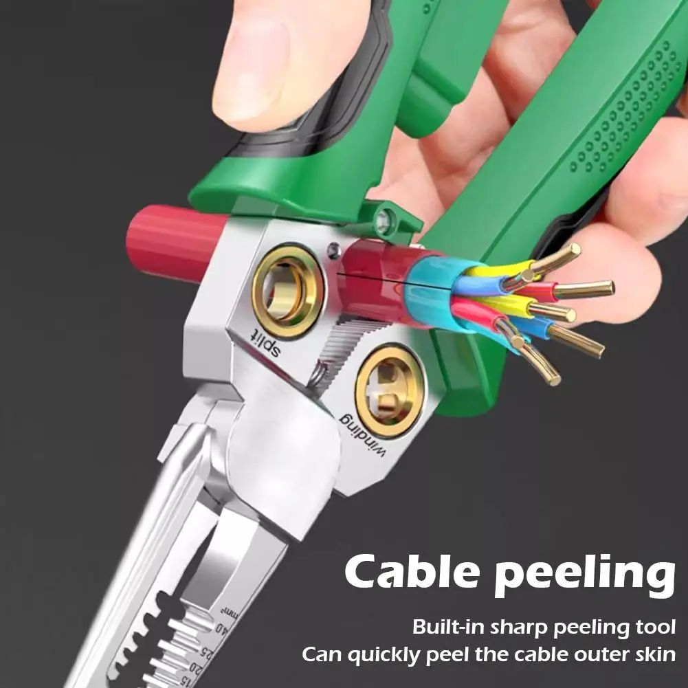 Imagem -04 - Multi-funcional Wire Stripping Alicates Cabo Stripper Cutter Eletricistas Medição Ferramentas Manuais 8in 1