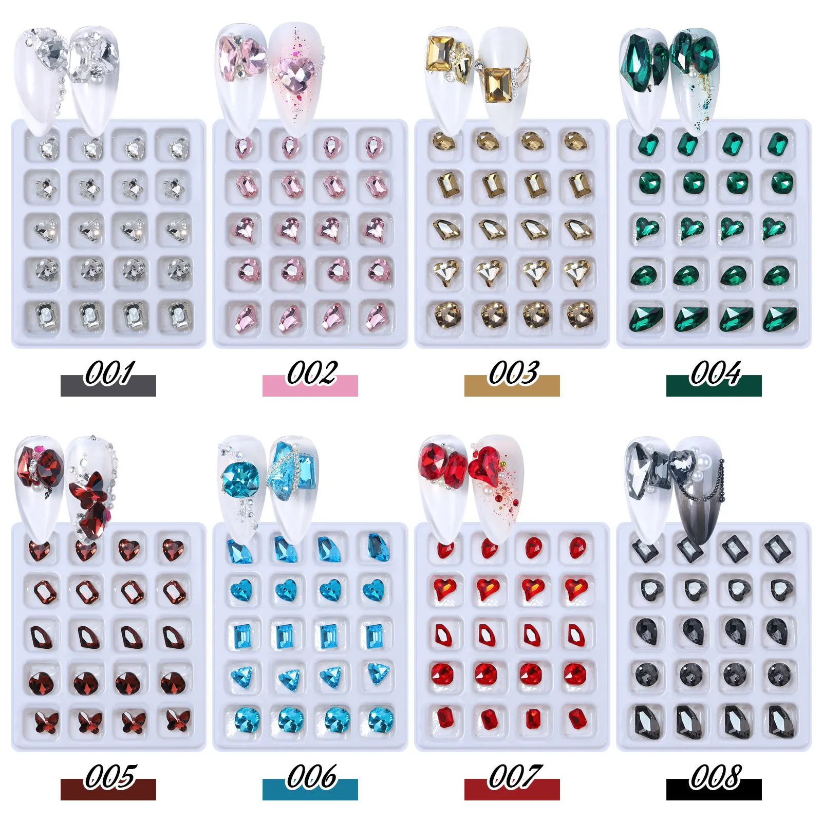 Hotsale mix shape  nail rhinestones  NAIL Crystal  diamond  glass diamond