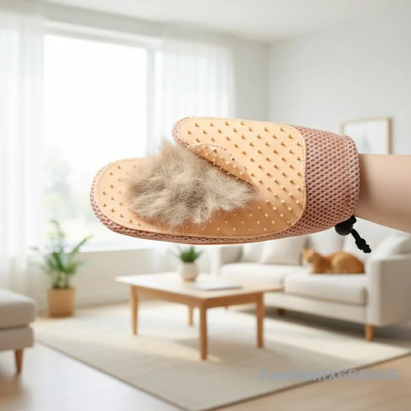 

Pet Grooming Brush Glove 1Pcs Cat Hair Removal Tool Durable Plastic Design for Fast Fur Cleaning at Home