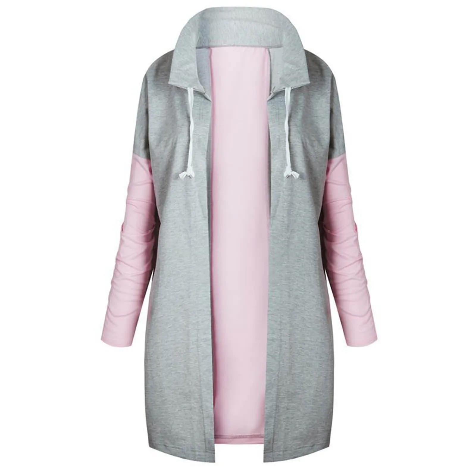 Sudadera corta con capucha para mujer, Jersey holgado de manga larga, de talla grande, a la moda