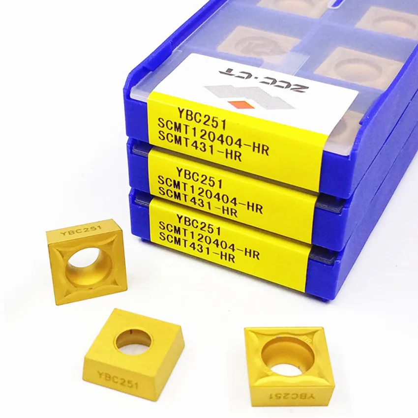 SCMT120404-HR YBC251/SCMT120408-HR YBC251/SCMT120404-HR YBC252/SCMT120408-HR YBC252 ZCC.CT CNC carbide turning inserts 10pcs/box