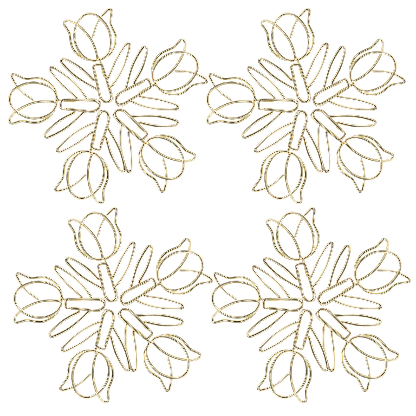 

40pcs Creative Tulip Paper Clips Cute Flower Bookmarks for Girls Office Supplies Large Unique Novelty Planner Accessories