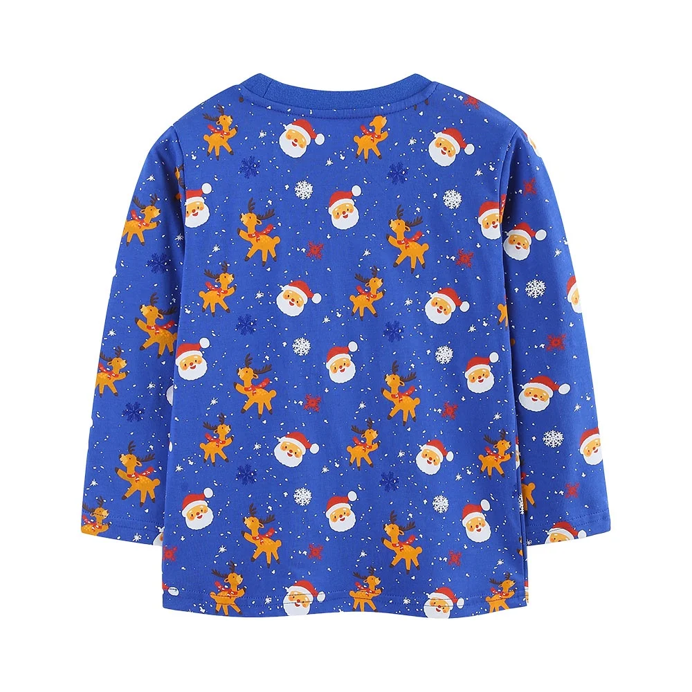 Jumping Meters All Printed Santa Claus Long Sleeve Boys Tshirts 2-7T Children's Autumn Spring Clothing Tops Kids Tshirts