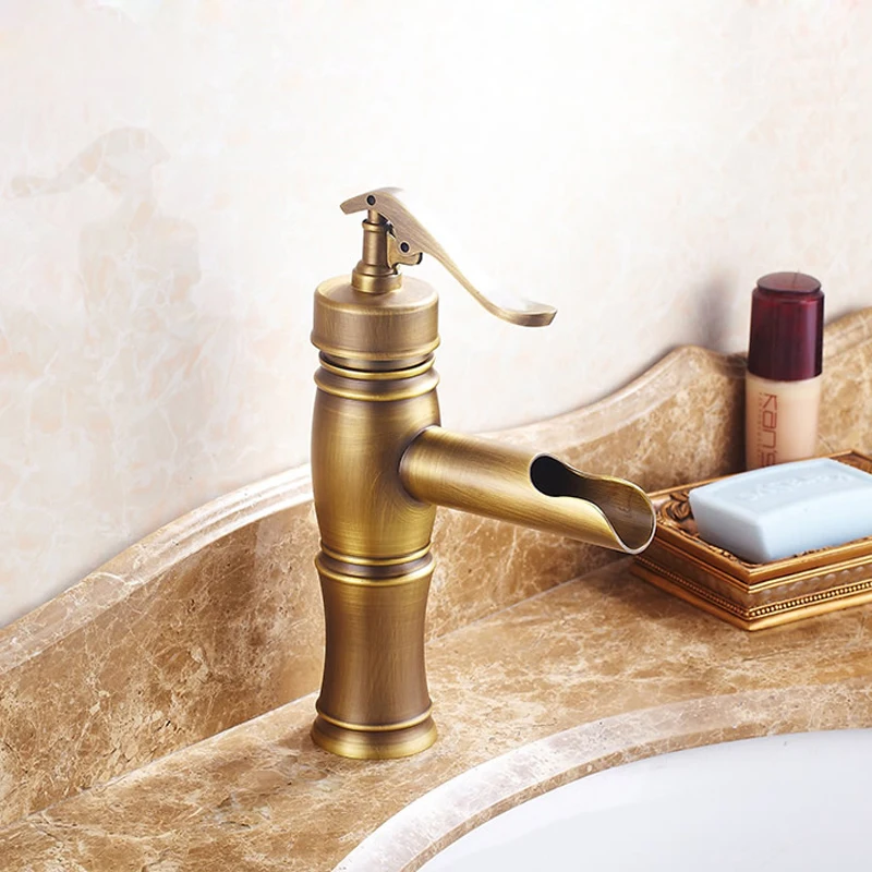 BECOLA Bathroom basin faucet antique bronze colour bathroom water tap antique brass faucet GZ-8013