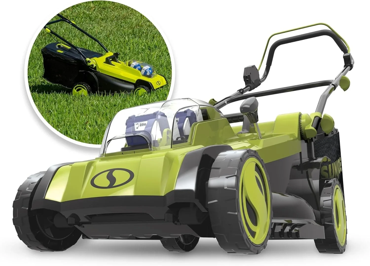 

24 Volt 17 Inch Mulching Walk Behind Lawn Mower with 11 Gallon Grass Catcher, 6 Position Height Adjustment, Battery and Charger
