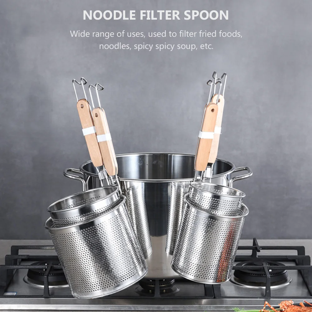 

Stainless Steel Noodle Strainer Spoon Kitchen Mesh Spider Food Skimmer For Fried Foods Pasta Soup Dumplings Noodle Filter Basket