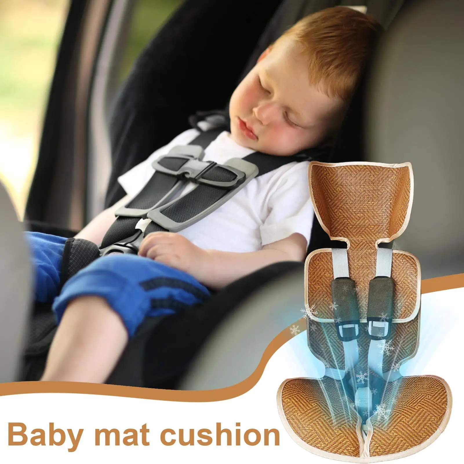 مقعد السيارة وسادة التبريد مقعد الطفل بطانة التبريد وسادة الروطان المنزل الطفل وسادة الجليد الحرير بارد حصيرة للطقس الحار سيارة عربة