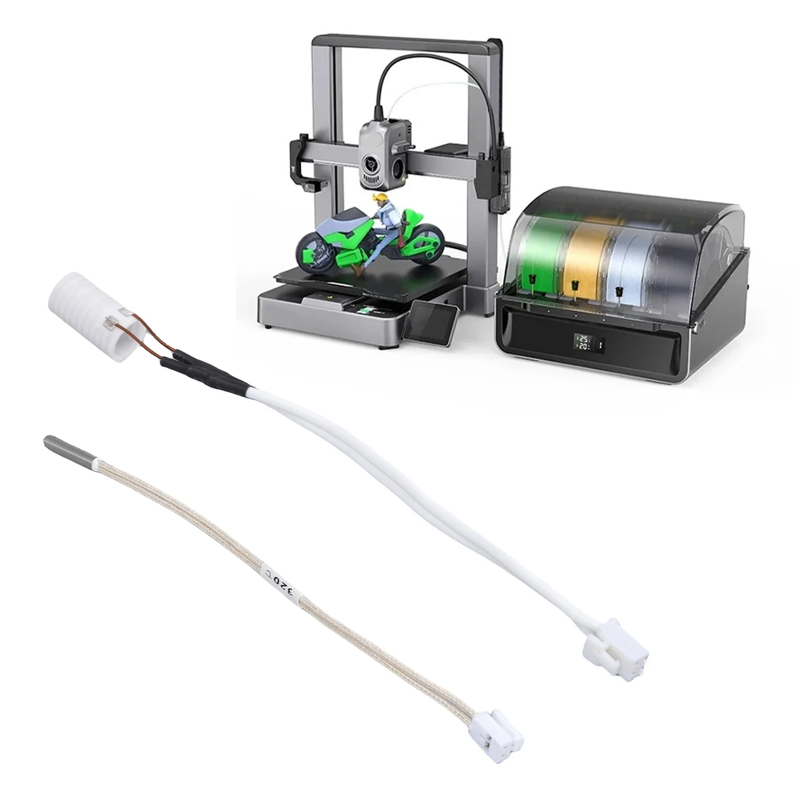 

Ceramic Heater and Thermistor Fit for Creality Hi Combo 3D Printer 100W Heating Ring Temperature Measuring Thermistor Wire