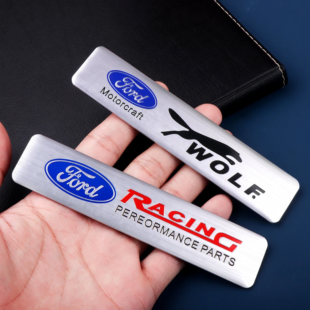 Adesivo de alumínio para porta-malas de carro, emblema de cavalo a galope, acessórios automotivos para Ford Wolf Focus Mustang Shelby GT350 GT500 MK3 4 (1 unidade)