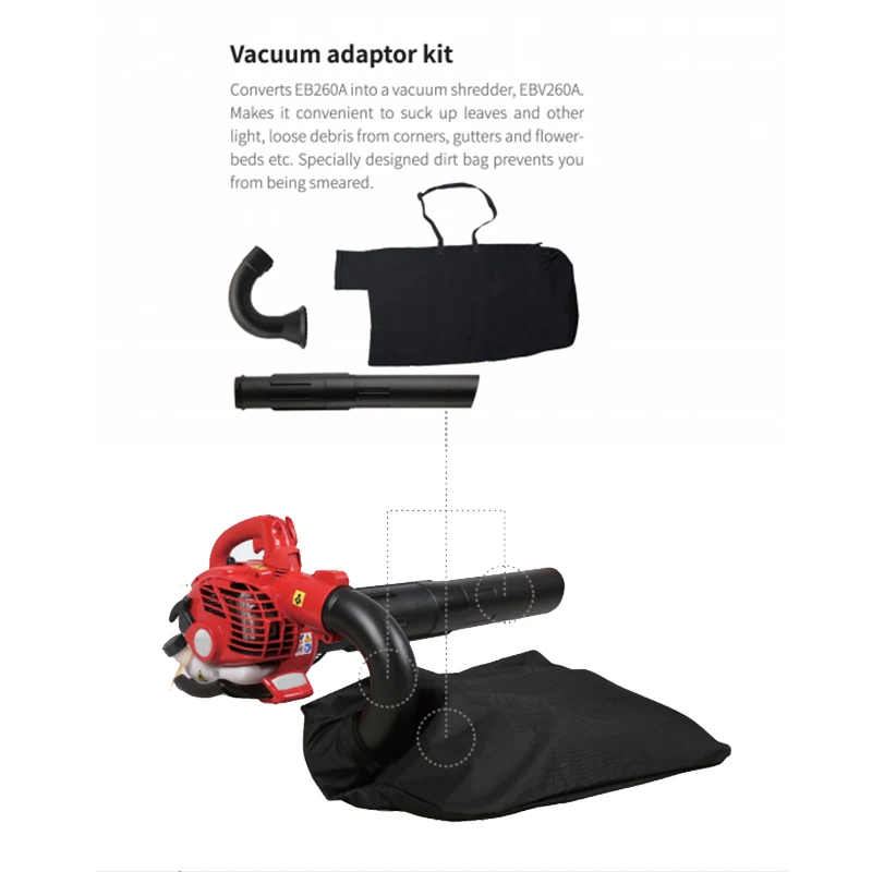 EBV260A Portable 2 Stroke Gasoline Snow Blower Garden Leaf Blower with Vacuum Bag