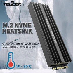 TEUCER 2280 SSD Heatsink M.2 NVME Radiator Magnesium Aluminum Alloy PC Efficient Radiator with Thermal pad M2 SSD Heatsink