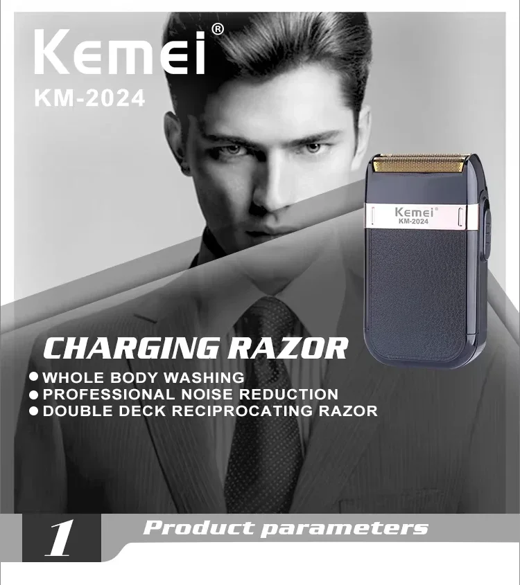 Kemei KM-2628 KM-678 KM-2024 Professionelle elektrische Haarschneidemaschine Bartschneidemaschine wiederaufladbare Herrenrasierer Haarschneider Kit Männer – Detail 20