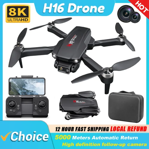 KBDFA nuevo Drone H16 GPS profesional Cámara Dual Dron Quadcopter fotografía aérea sin escobillas láser evitación de obstáculos RC juguete