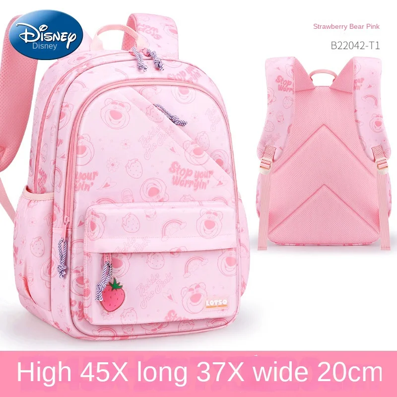 Disney Lotso Leisure Girl School Bag Grade 1-4 Primary Student Shoulder Orthopedic Backpack Large Capacity Light Mochilas