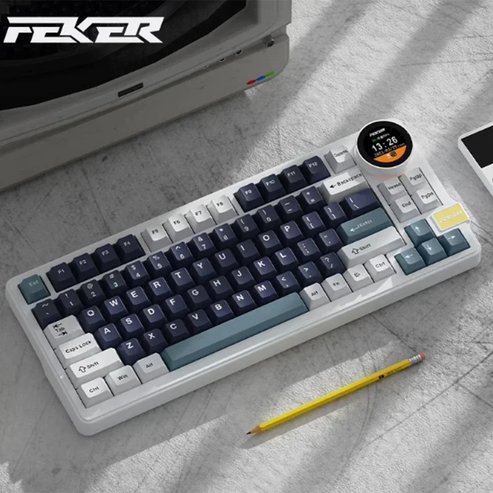 Feker K75 Gaming Mechanical Keyboard 3mode 2.4G/USB/Bluetooth Wireless Keyboard 83keys Customized Keyboard RGB Gamer Keyboards