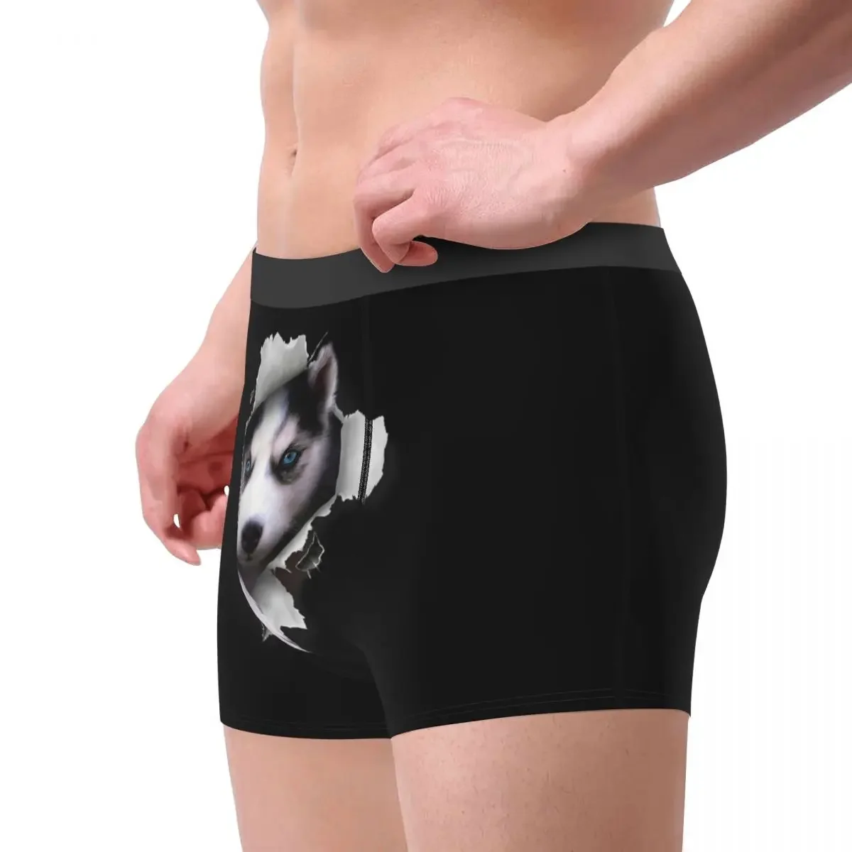 Men's Cute Siberian Husky Puppy Dog Boxer Briefs Shorts Panties Soft Underwear Dogs Animal Male Novelty S-XXL Underpants